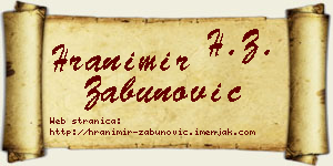 Hranimir Zabunović vizit kartica
